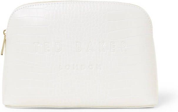 Ted Baker Crocala make up tas met crocostructuuur en logo