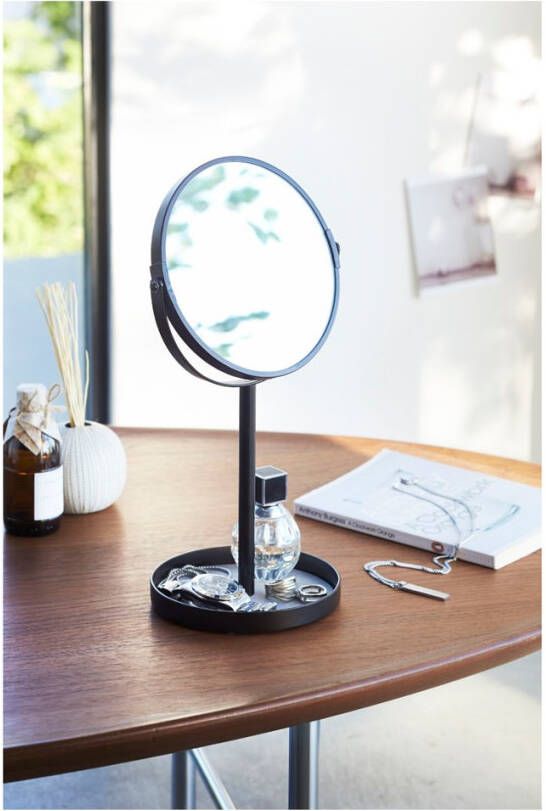 Yamazaki Tower make up spiegel met opbergplankje 3x vergroting 33 x 14 cm