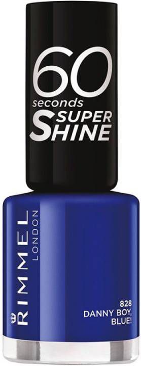 Rimmel 3x 60 Seconds Supershine Nailpolish 828 Danny Boy, Blue! 8 ml