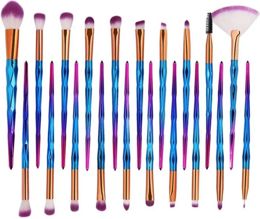 Huismerk Make Up Kwasten Set 20 Stuks Blauw