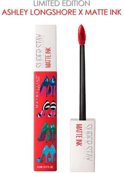 Maybelline Superstay Langhoudende Lippenstift Matte Ink x Ashley Longshore 20 Pioneer Rood